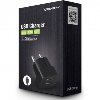 Сетевое зарядное устройство IPPON TC323BM, цвет черный